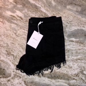 KanCan NWT Distressed Raw Hem Black Jean Shorts